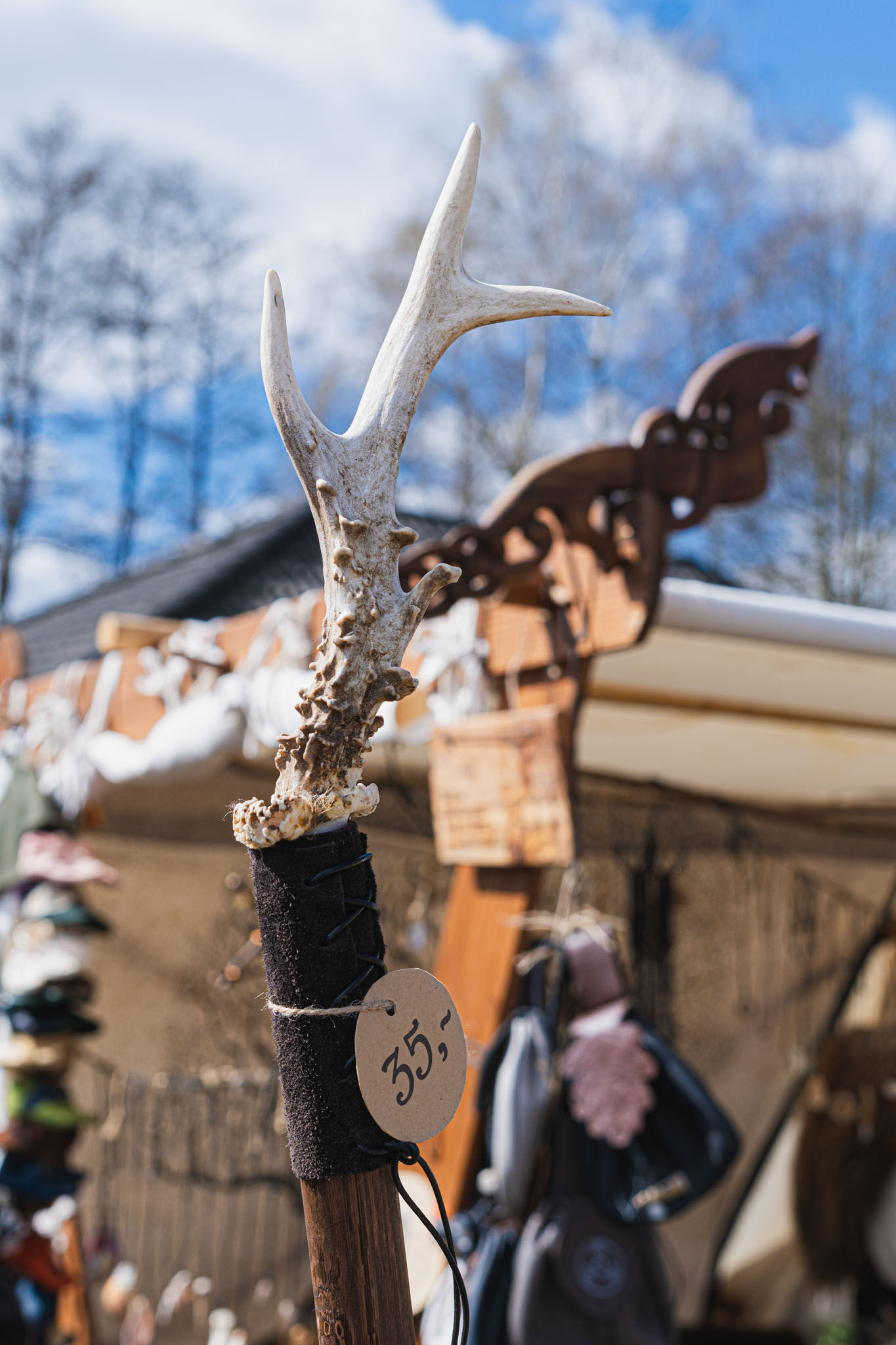 Wanderstock mit Geweihstange