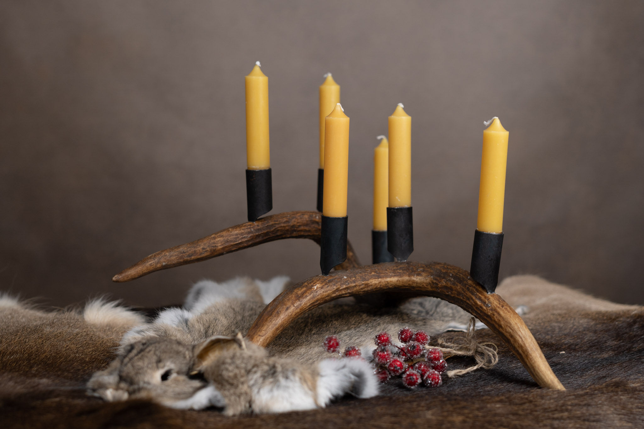 Elchgeweih Kerzenständer 6-flammig