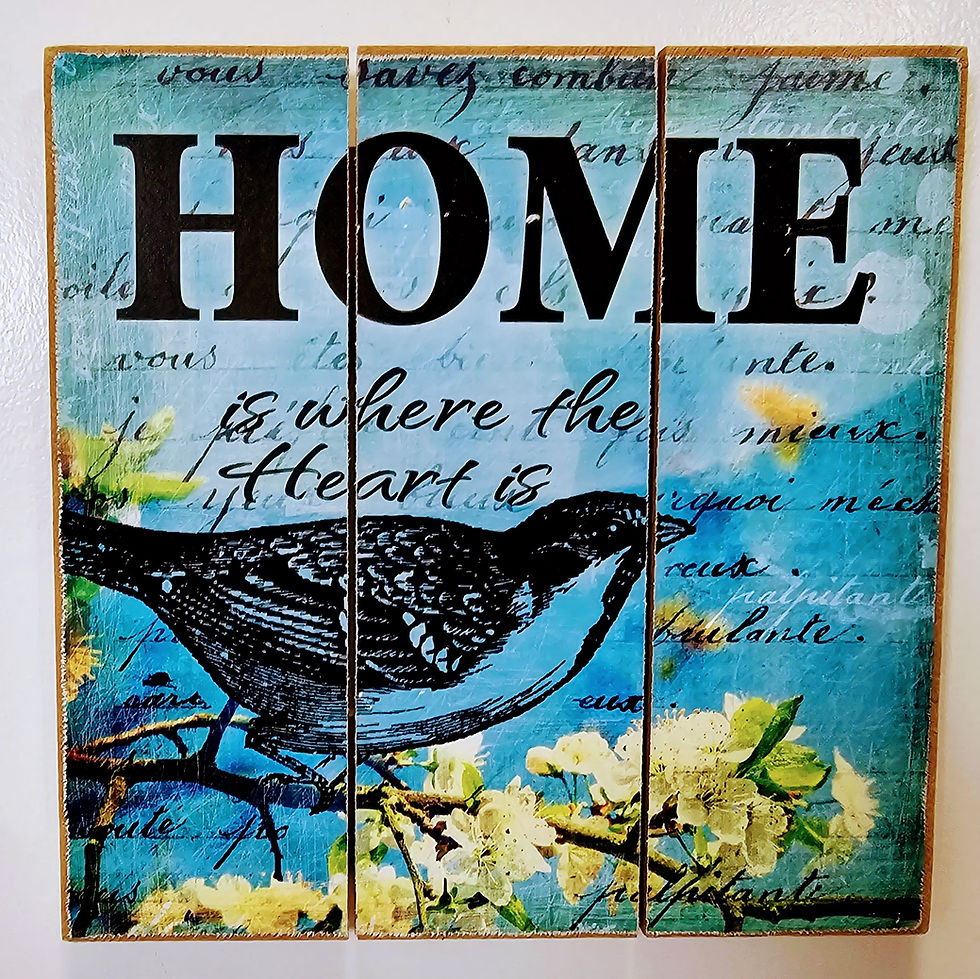 Thumbnail: Black Bird Wall Art - Home Is Where the Heart Is - Home Decor