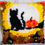 Thumbnail: Halloween Latch Hook Pillowcase Black Cat with Hat or Pumpkin