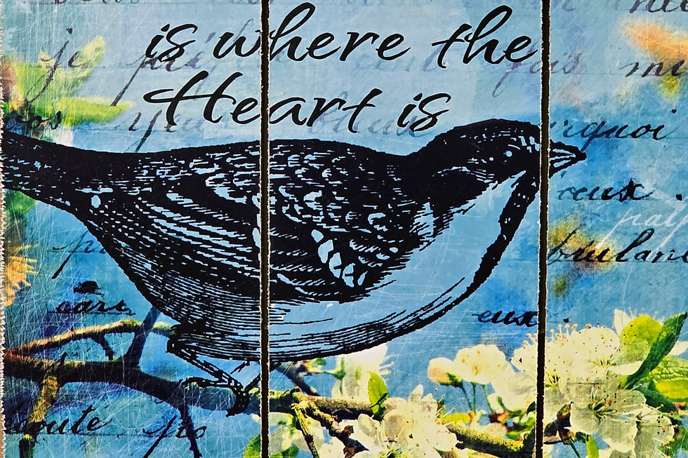 Thumbnail: Black Bird Wall Art - Home Is Where the Heart Is - Home Decor