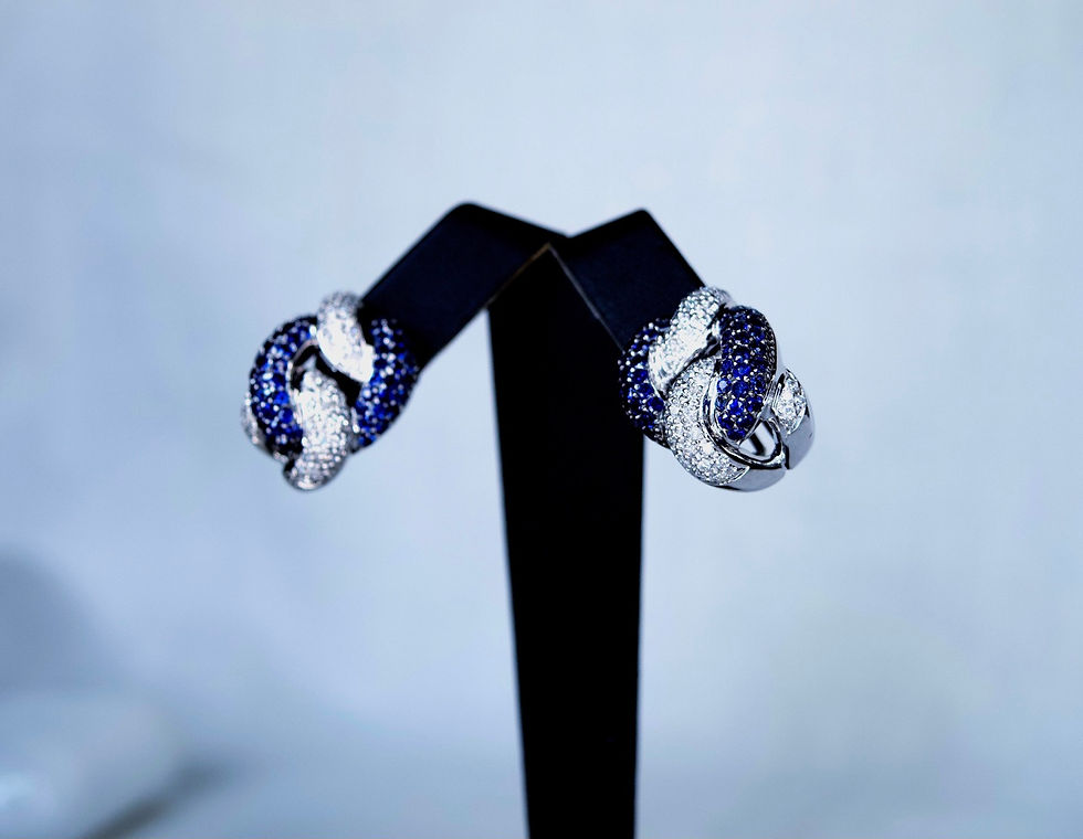 Thumbnail: Sapphire & Diamond Knot Earrings