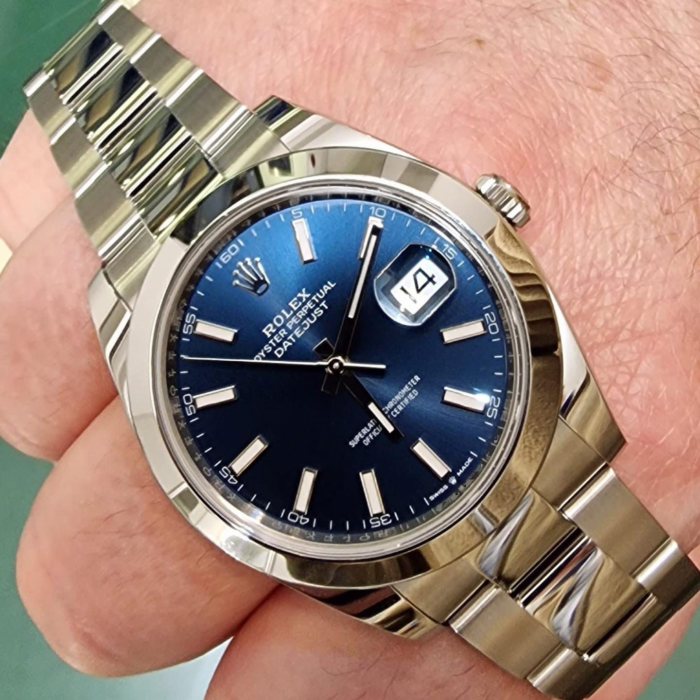 Rolex DateJust 41m Ref 126300 blue dial 