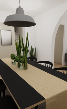 Séjour travaillé en home staging 3D par Visuel Pro 3D