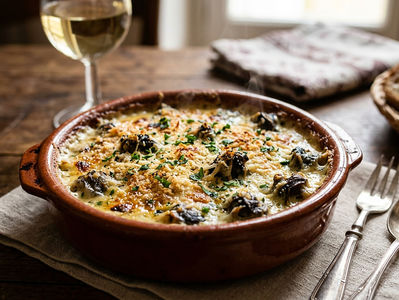 Cassolettes d'escargots de Bourgogne, au chèvre et herbes fraîches 