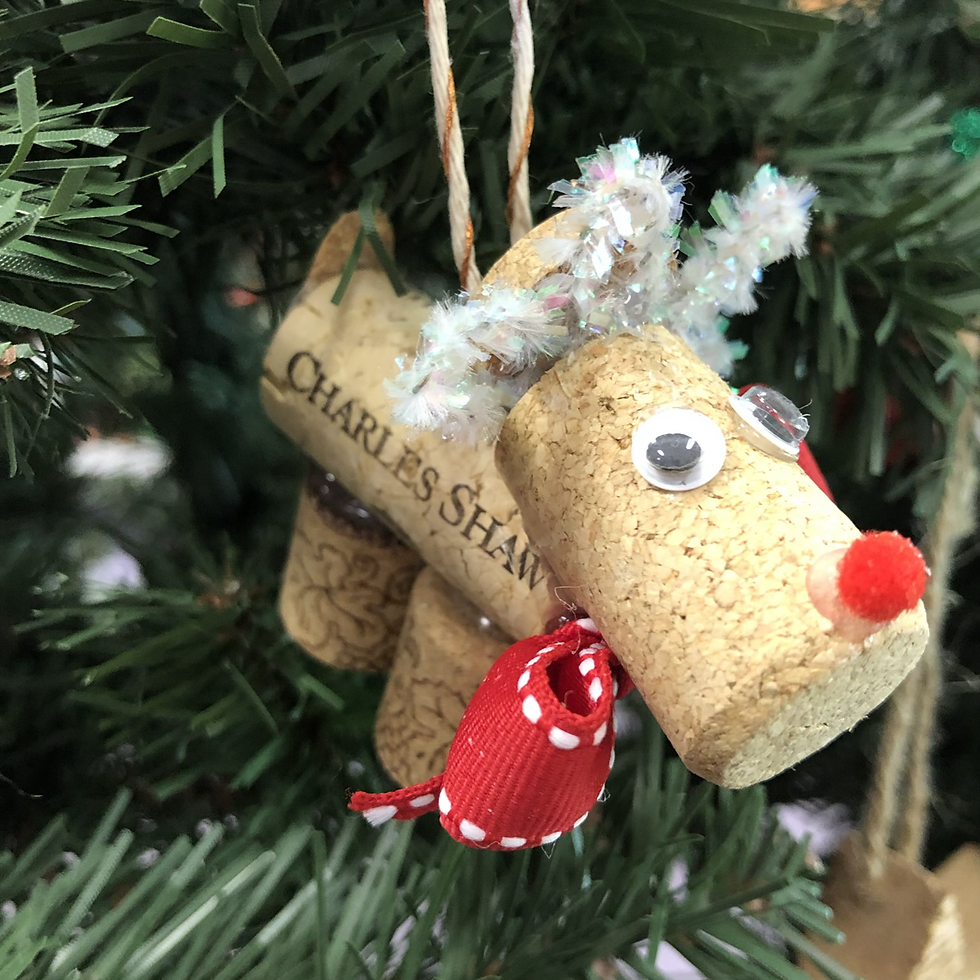 Cork Reindeer Ornament