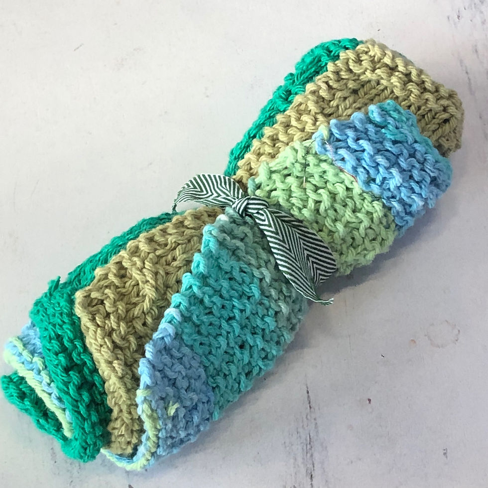 Thumbnail: Knit Wash Cloth Trio