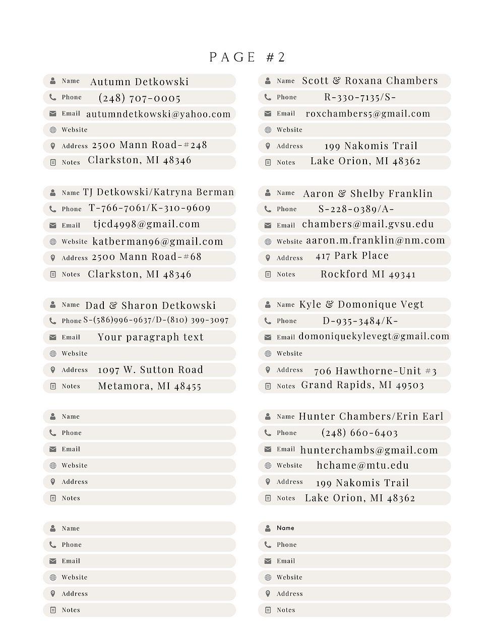 Thumbnail: Contact List