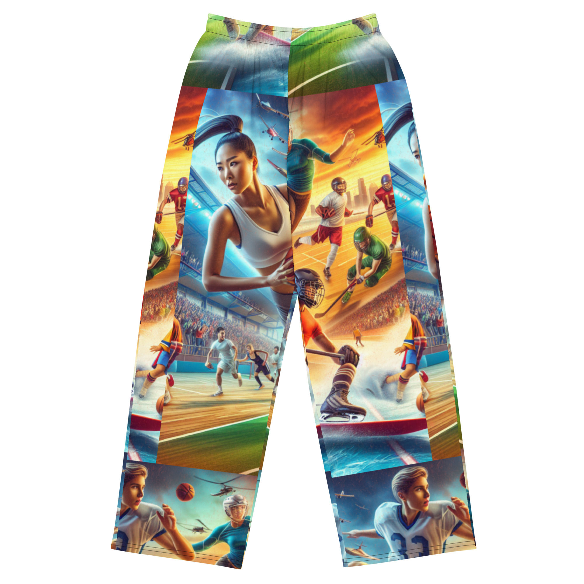 All-over print unisex wide-leg pants