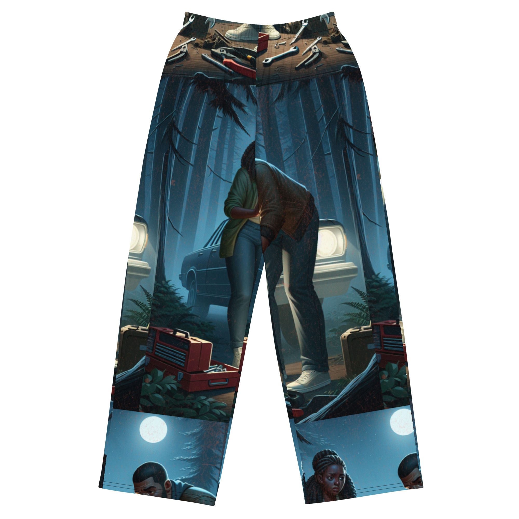 All-over print unisex wide-leg pants