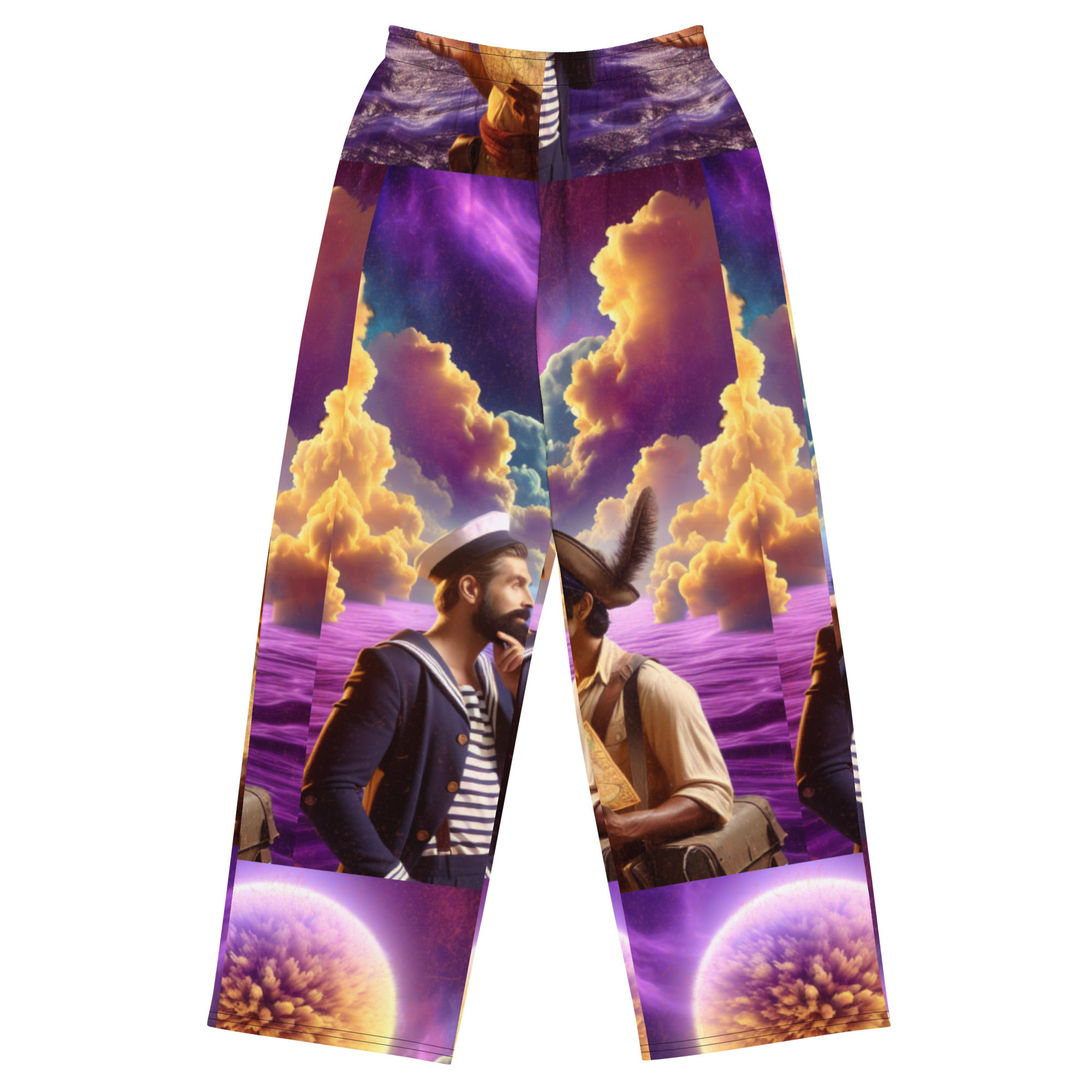 All-over print unisex wide-leg pants