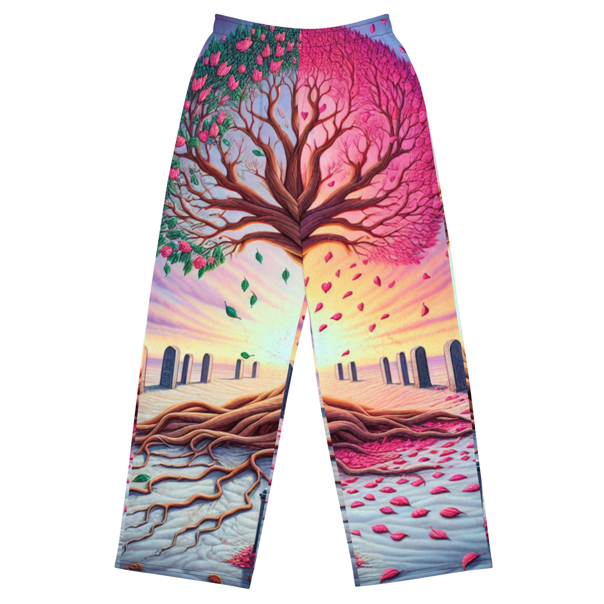 All-over print unisex wide-leg pants