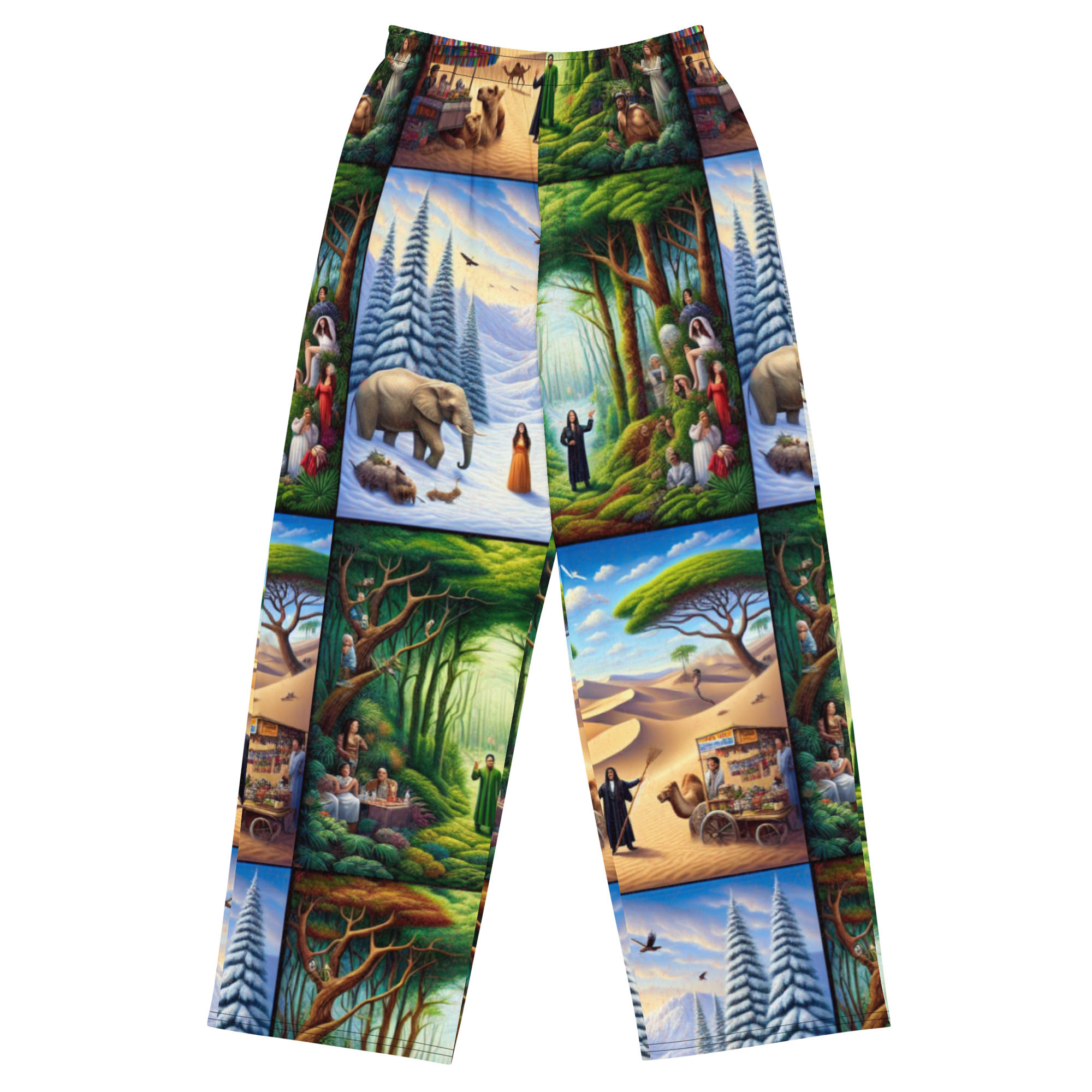All-over print unisex wide-leg pants