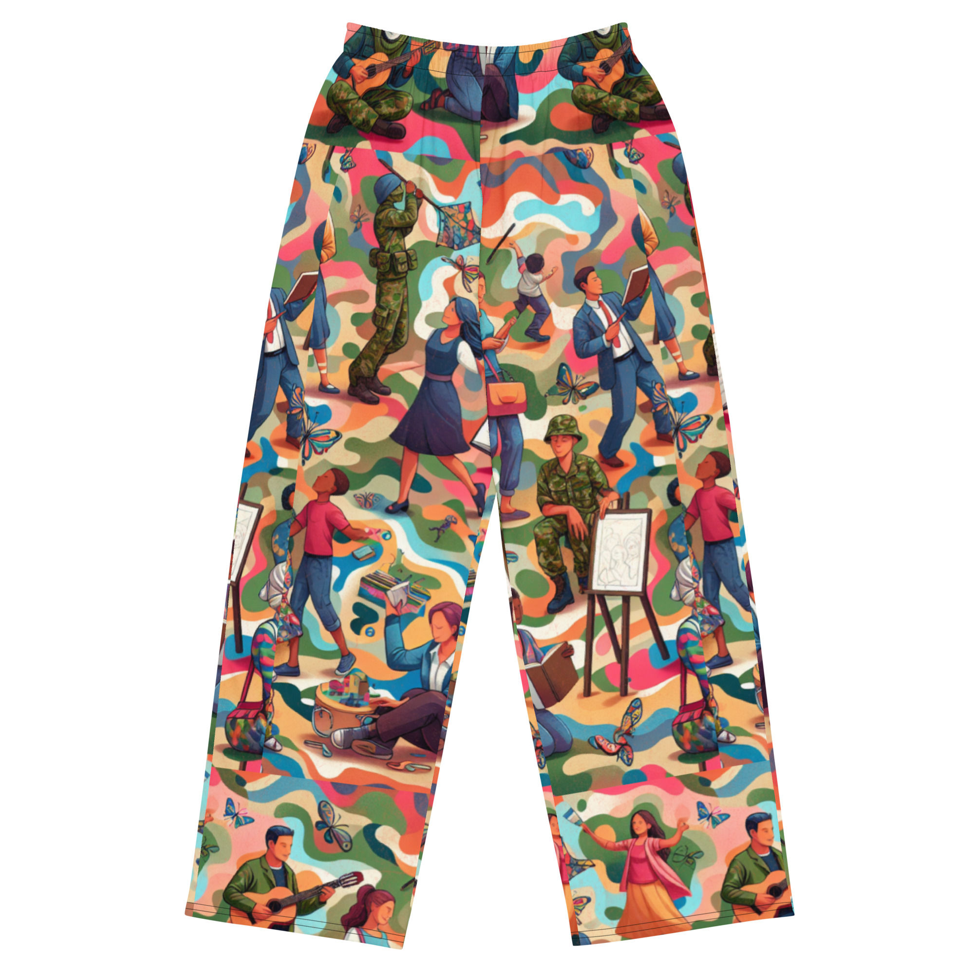 All-over print unisex wide-leg pants