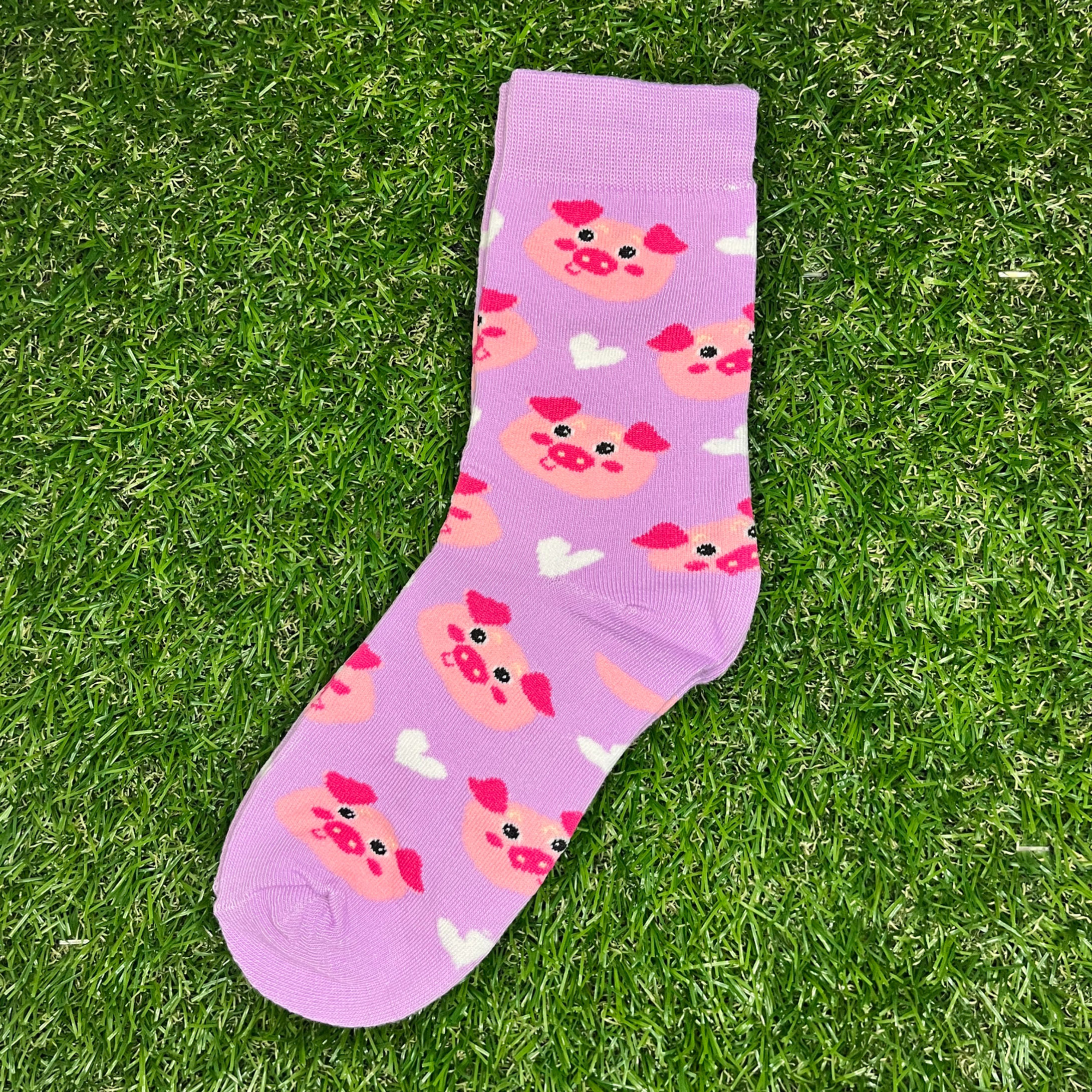 Purple pig socks