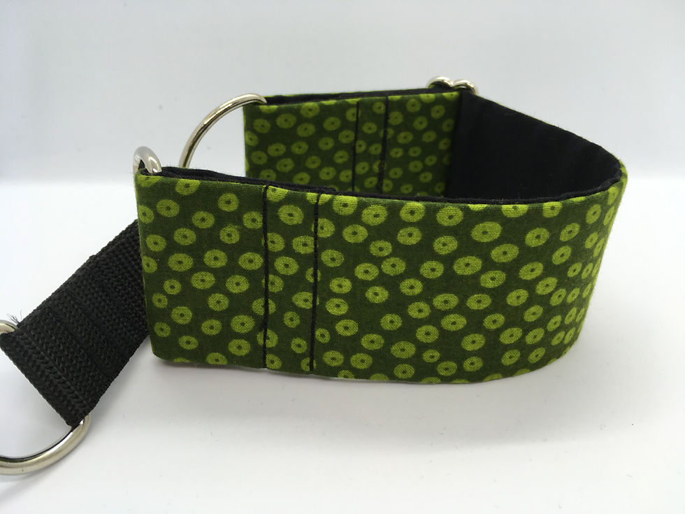 Green with light green spots - martingale collar for dogs (greyhound, whippet, lurcher).