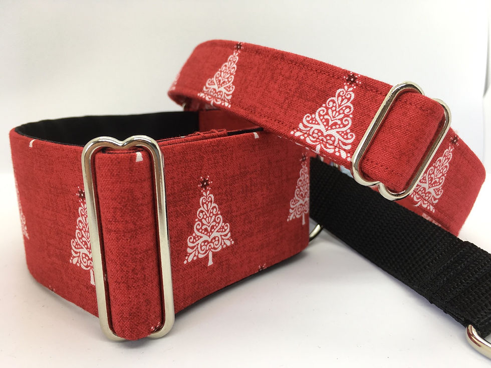 Thumbnail: Christmas trees martingale and house collar for dogs (greyhound, whippet, lurcher, sighthound)