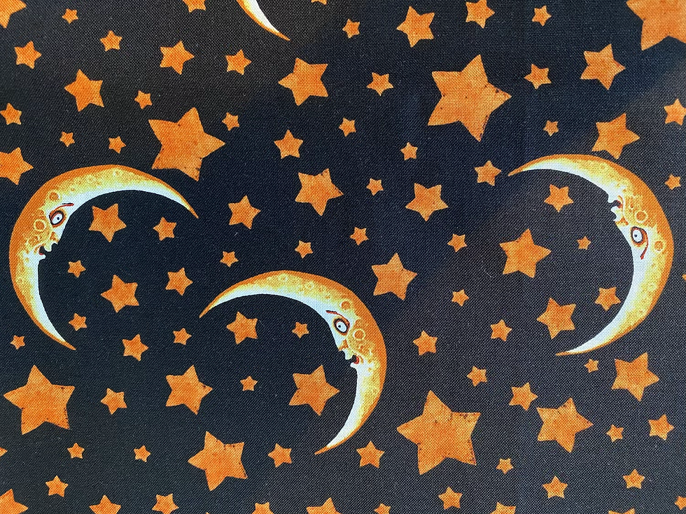 Thumbnail: Moon and stars orange and black Halloween martingale collar for dogs (greyhound, whippet, sighthound, lurcher)