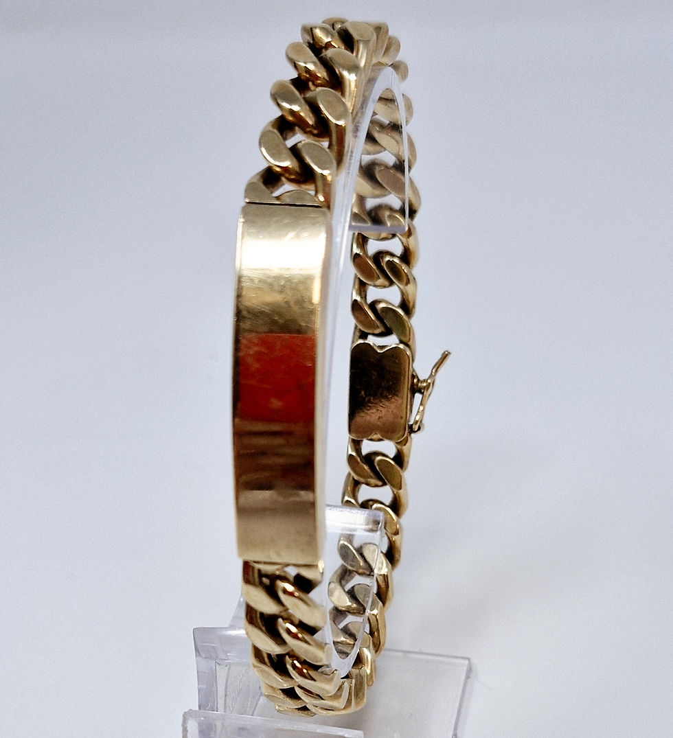 9ct Gold ID Curb Chain Bracelet