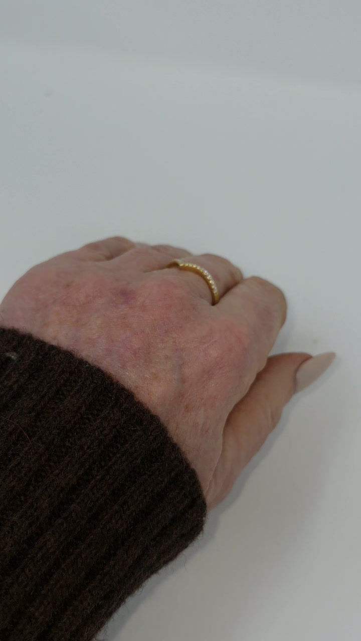 Thumbnail: 18ct Gold Dainty Diamond Set Wishbone Ring