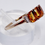 Thumbnail: 9ct Gold  Citrine X3 Ring with Diamond Accent Shoulders