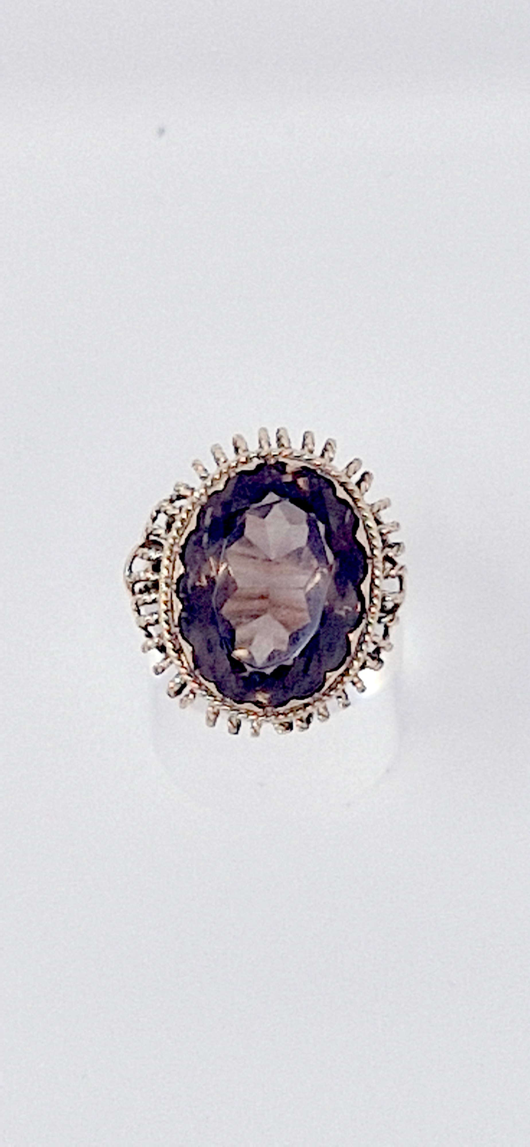 9ct Gold Large Oval Smokie Quartz Ring
