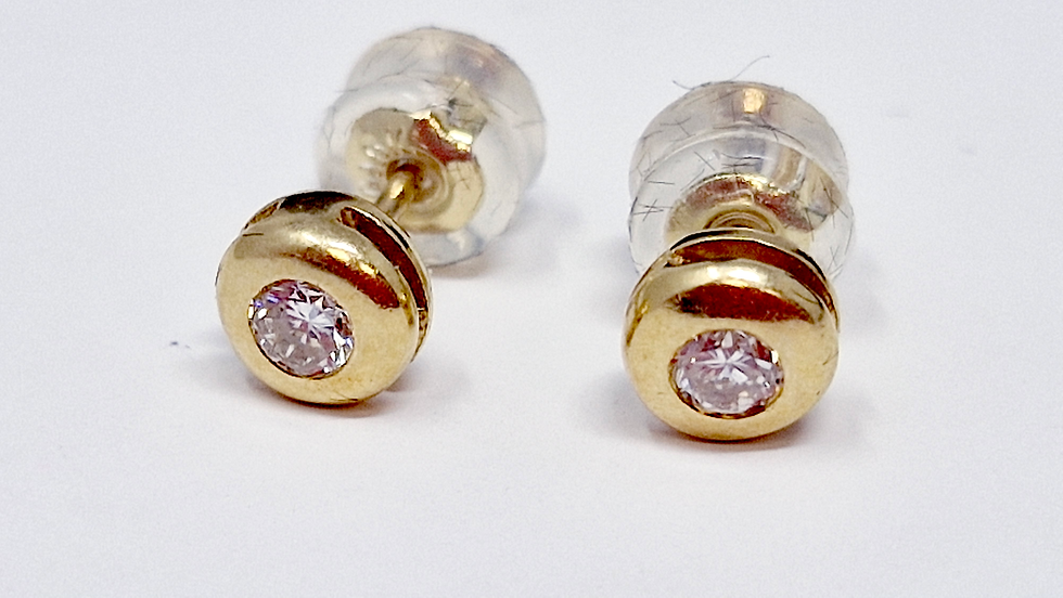 Thumbnail: 18ct Gold 0.06ct Natural Brilliant Cut Diamond Stud Earrings