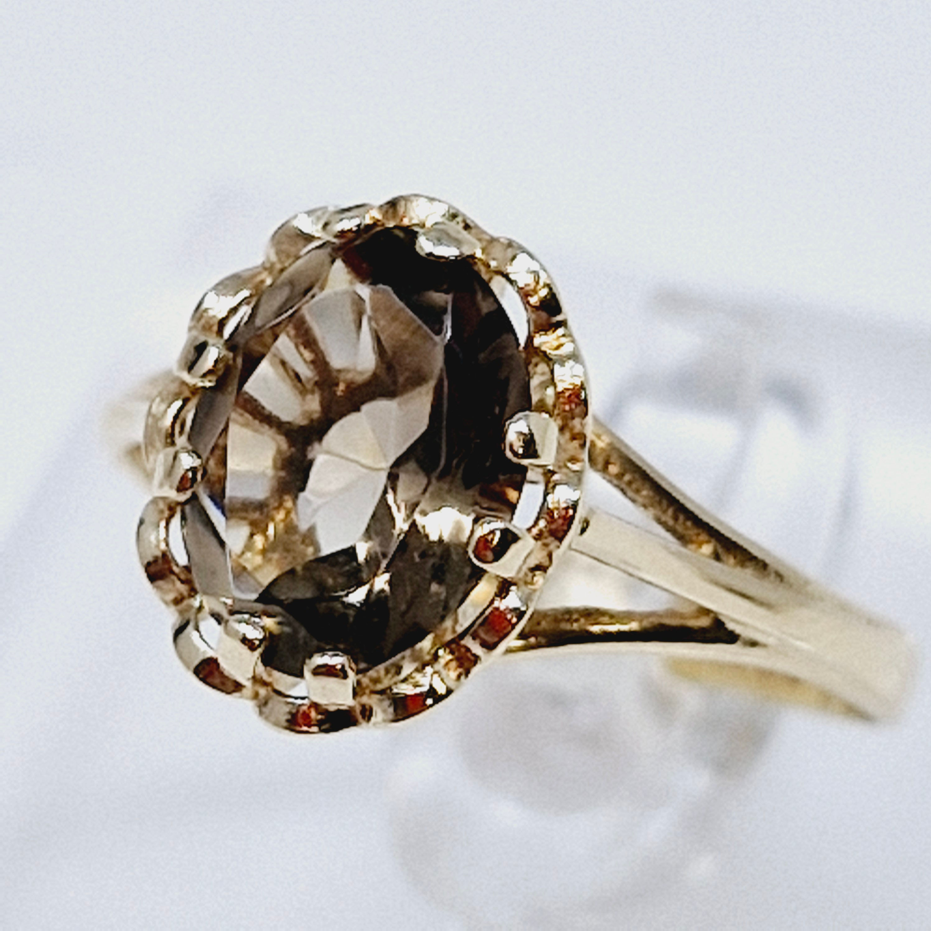 9ct Smoky Citrine ring