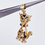Thumbnail: 9ct Gold Cat Pendant with Emerald Eyes  and Various Gems Around the Neck