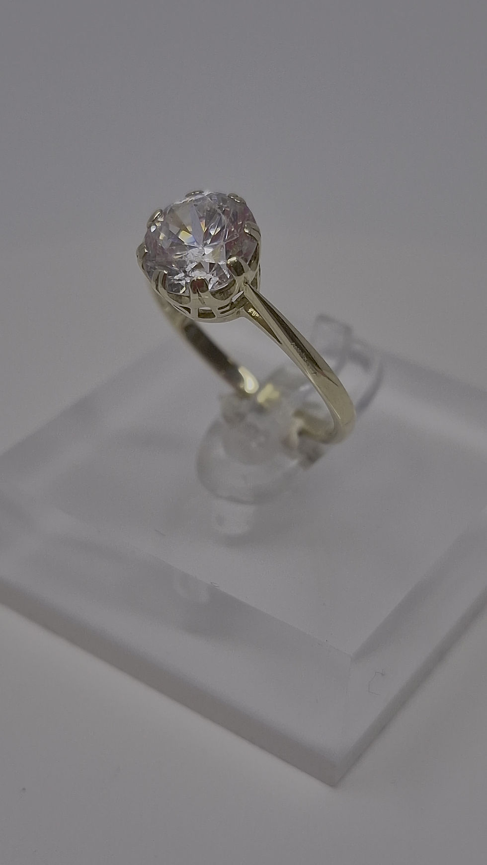 Thumbnail: 14ct Gold CZ Solitaire Ring