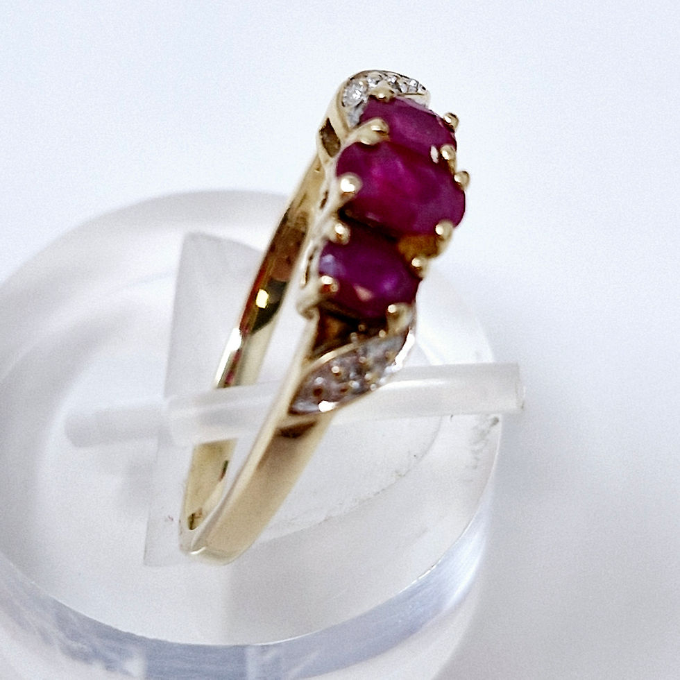 Thumbnail: 9ct Gold Ruby Trio Ring