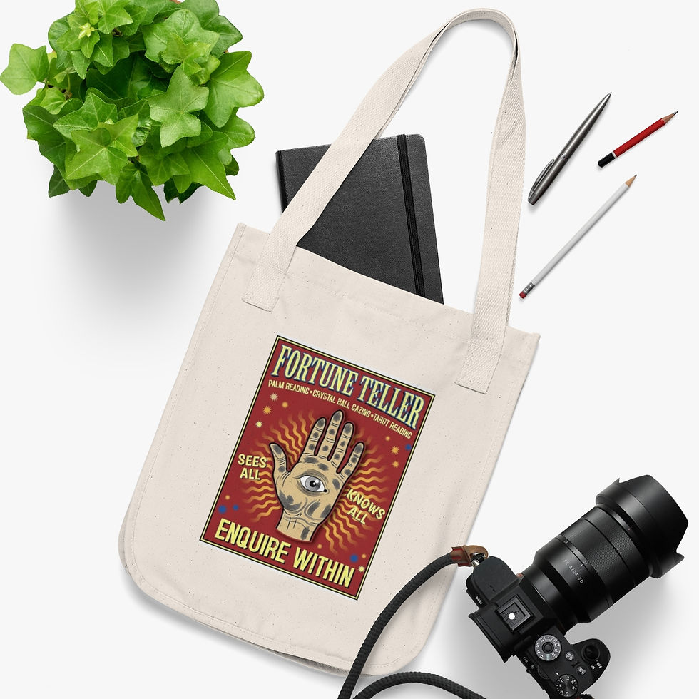 Thumbnail: Fortune Teller Organic Canvas Tote Bag