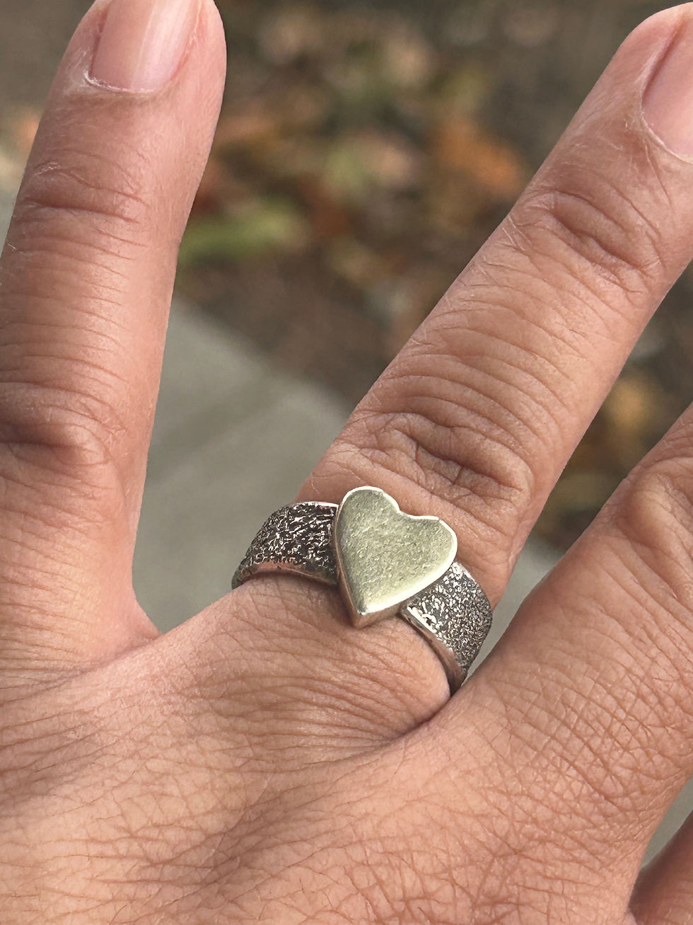 Thumbnail: Sterling Silver Heart Ring (s 7.25)