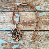 Leopardskin Jasper Pendant on Leather Cord