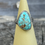 Thumbnail: McGuiness Turquoise and Oxidized Fine/Sterling Silver Ring (s 7.25)