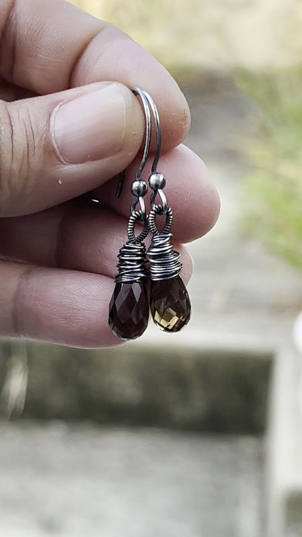 Thumbnail: Smoky Quartz and Sterling Silver Earrings