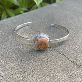 Mexican Cantera Opal and Fine/Sterling Silver Bracelet