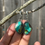Thumbnail: Kingman Turquoise and Oxidized Fine/Sterling Silver Earrings 