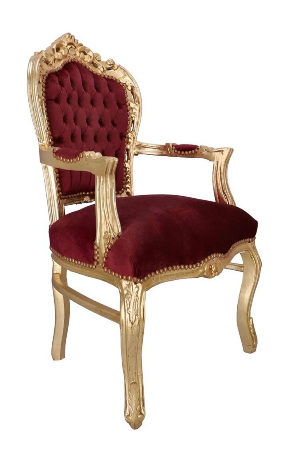 Fauteuil Louis XVI dorée et rouge