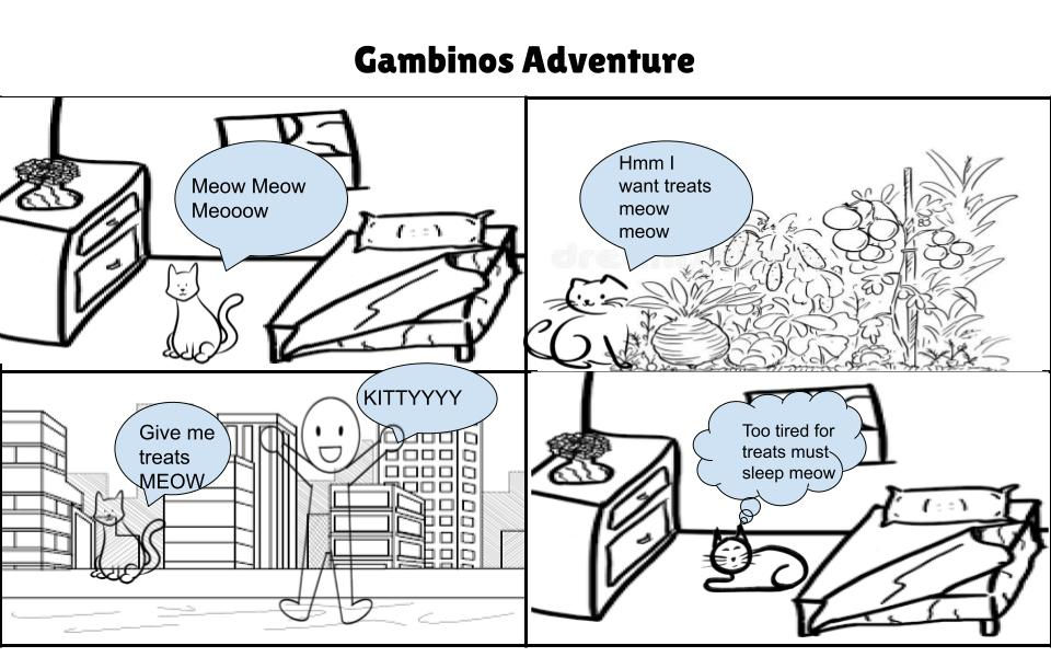 Cartoon about a white cat who escaped an apartment