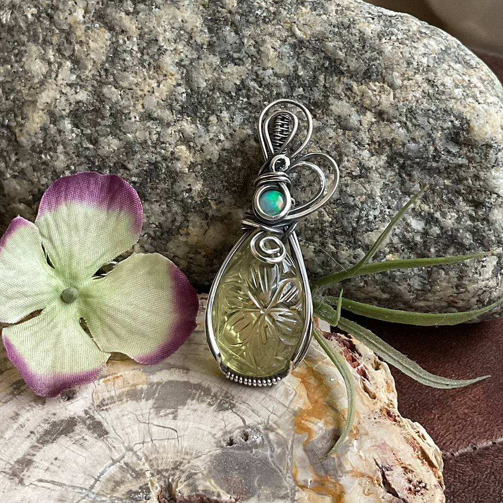 Thumbnail: Sterling Silver Lemon Quartz & Opal