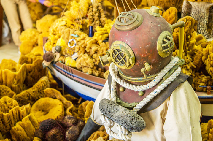 Diver's full uniform and natural sponges