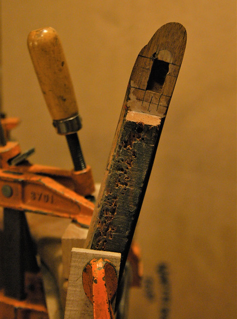 cutting new mortise for crown rail replacement