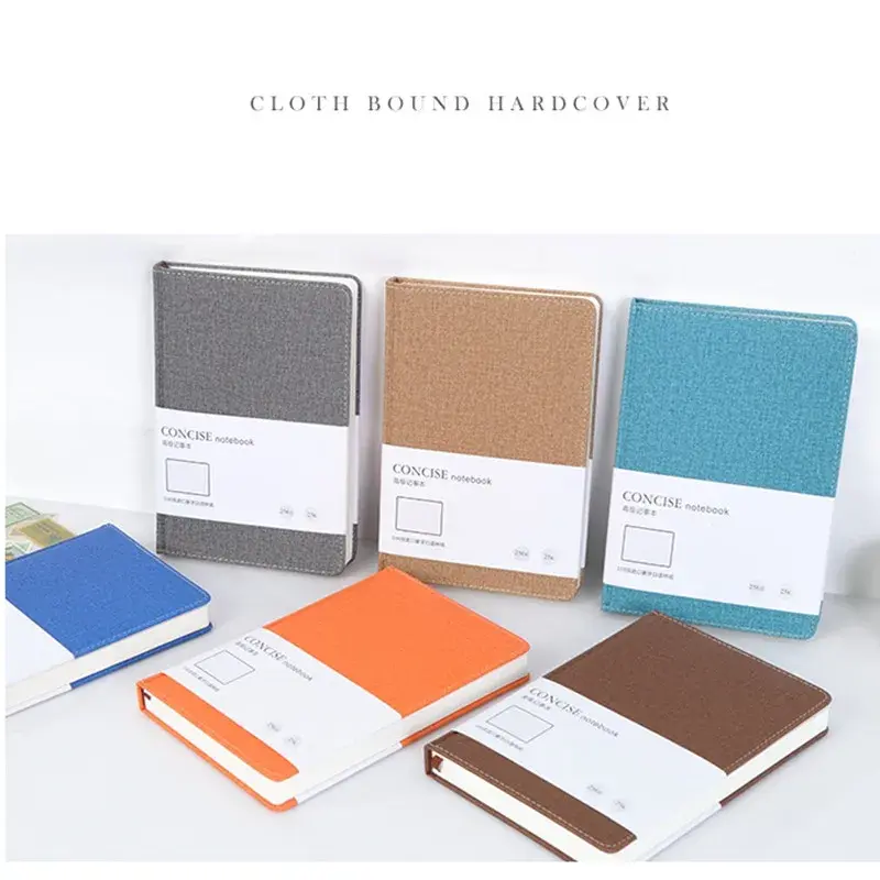 Thumbnail: Custom A5 Notebook Linen Hard Cover Journal With Book Sleeve