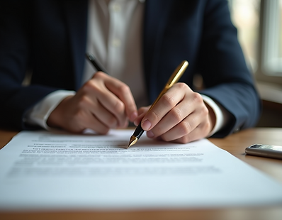 A golden-ink-pen-signing-a-contract-on-a-desk-under-soft-lighting-focusing-on-the-rights-s