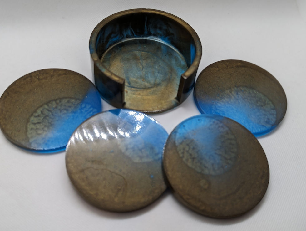 Thumbnail: Beautiful Custom Resin Coasters & Holder Set