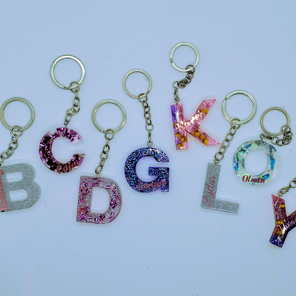 Thumbnail: Custom Resin Monogram Keychain