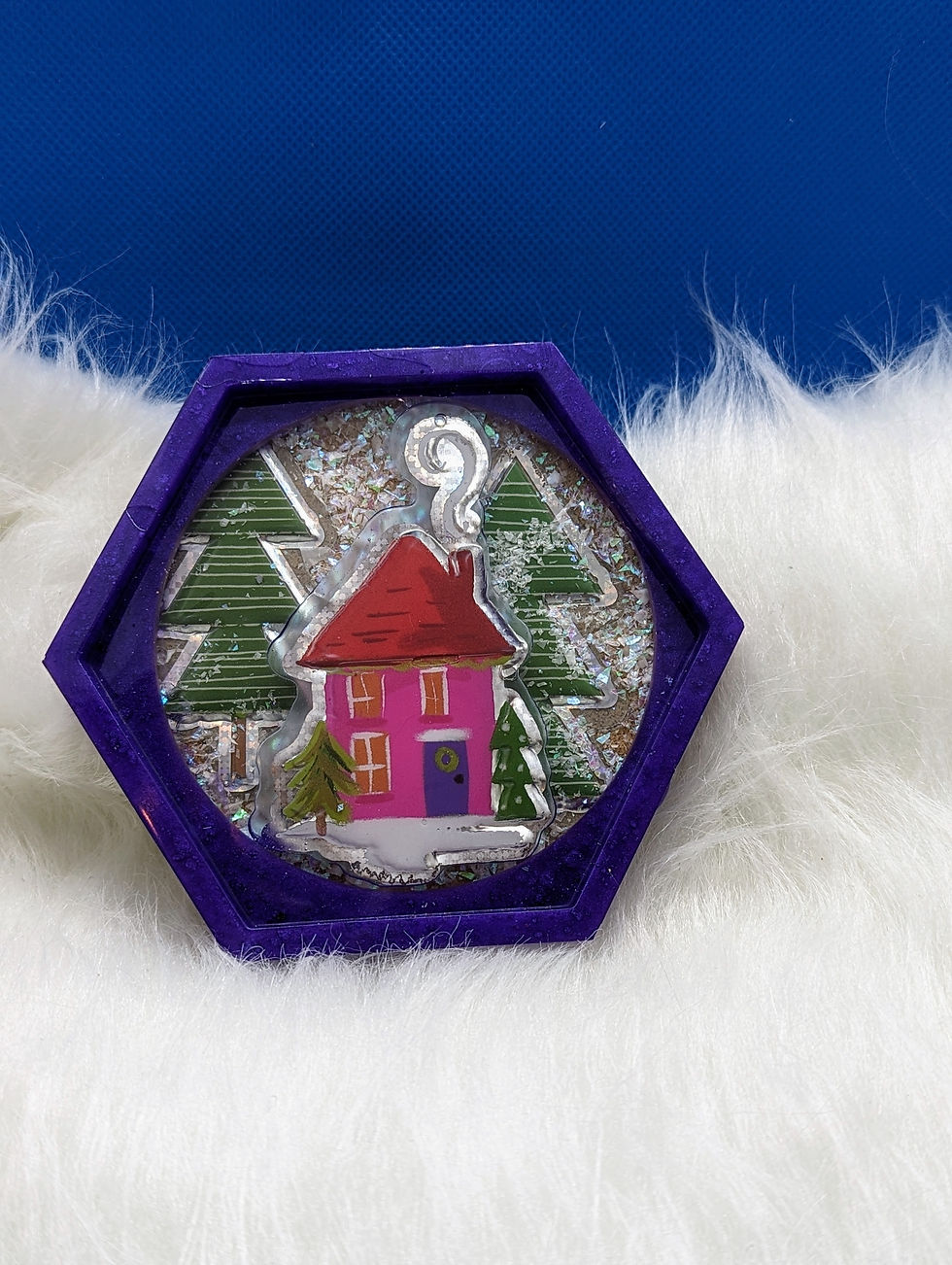 Thumbnail: Snowglobe Inspired Resin Coaster Art