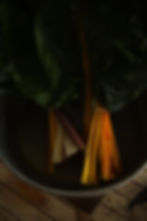 fresh rainbow chard stalks of produce from the Lot101 farmgate market at Megalong Valley tearooms