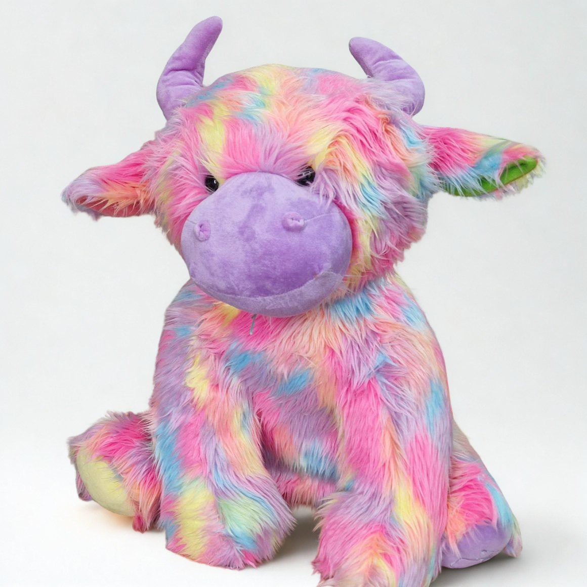 Rainbow Extra Large Highland Coo Cow Plush Soft Toy -60cm